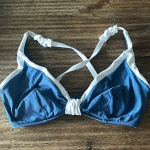 Seafolly Australia blue and white bikini top 12